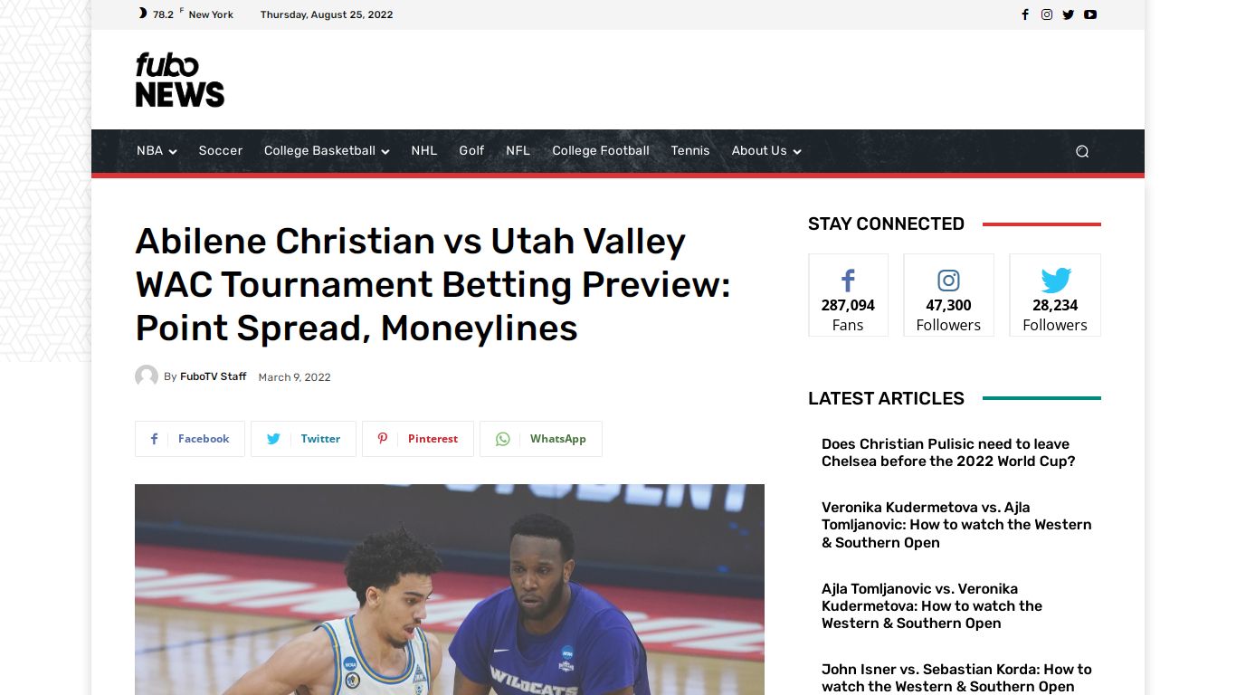 Abilene Christian vs Utah Valley WAC Tournament Betting Preview ... - fubo